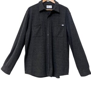 NWT Hurley Men's Long Sleeve Flannel Button Up Shirt Dark Gray Streetwear Sz XL
